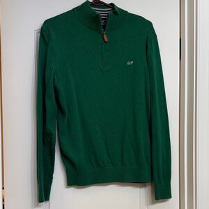 Vineyard Vines Forest Green Zip-Up Sweater